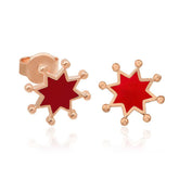 Boucles d'oreilles étoile rouge fluorescente en argent